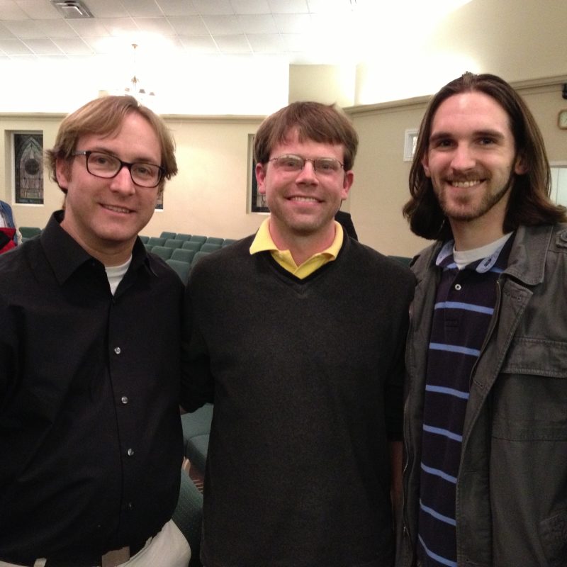 Bobby Hall, Sam Green, and Sean Thrower at the benefit concert - close friends and fellow guitar buddies of Ryan's